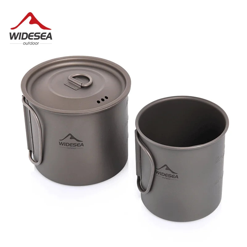 Camping Mug Titanium Cup Tourist Tableware Picnic Utensils Outdoor Kitchen Equipment Travel Cooking Set Cookware Hiking