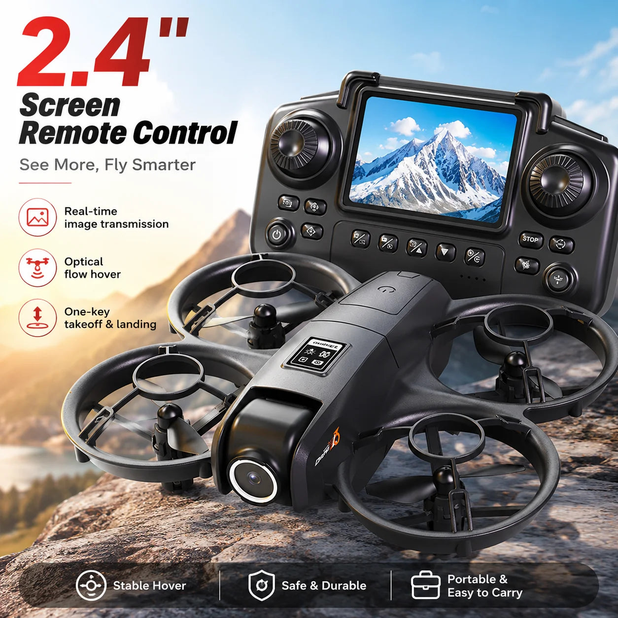 RC Drone Dual Camera Adjustable Lens 50X Digital Zoom Gesture Snapshot Video WIFI Image Transmission Aerial Photography Drone With APP Control
