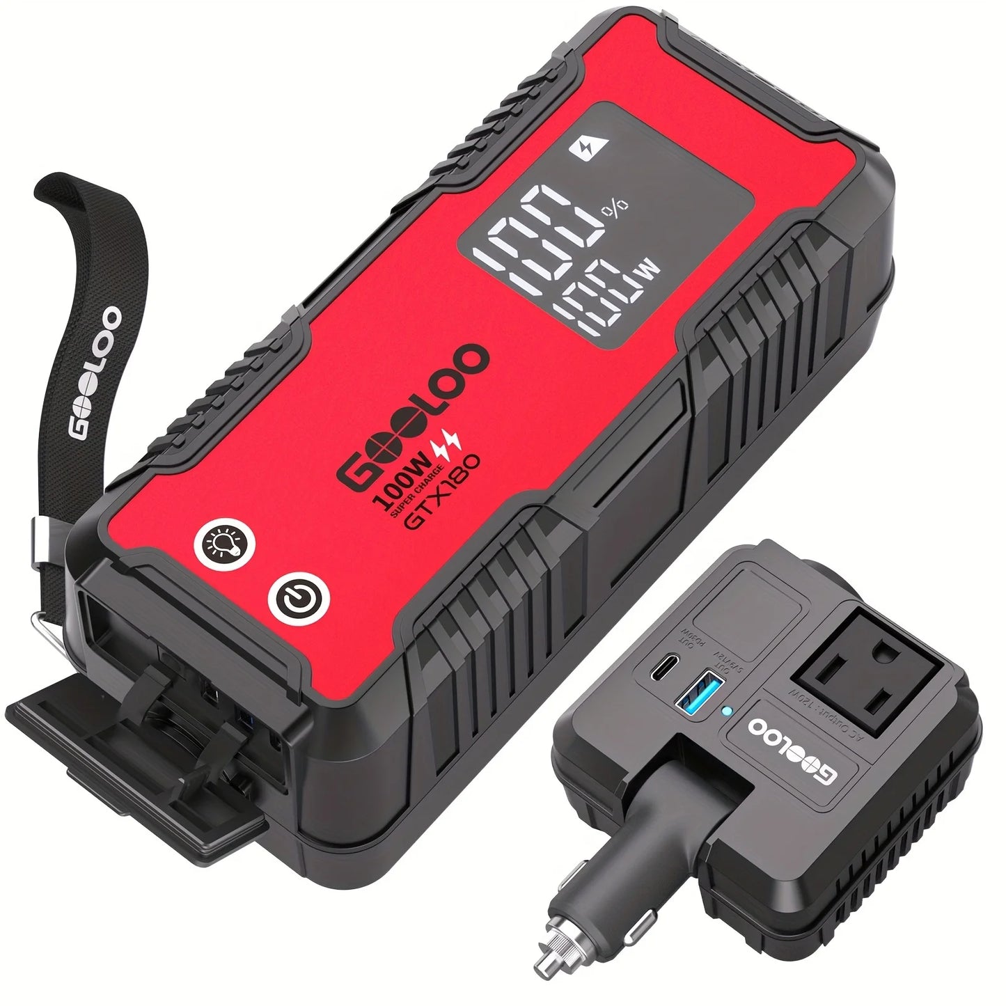 GTX180 180Wh Portable Power Station 50000mAh Power Bank Solar Generator, USB Mini Generator Portable LED Flashlight
