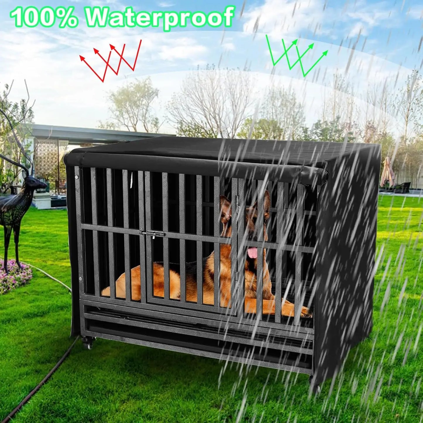 48-Inch Heavy-Duty Dog Crate Cover: Durable, Insulated, Windproof, Rainproof with Breathable Window