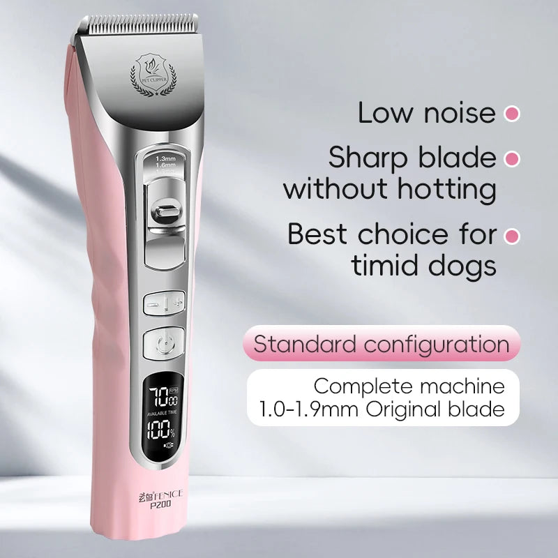 New Upgrade 5000mA Capacity Cordless LCD Screen Pets Dog Grooming Clippers Rechargeable Haircut Shaver for Trimming Salon