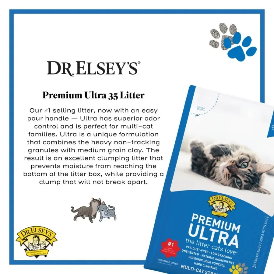 Premium Ultra Unscented Clumping Clay Cat Litter 35 lb. Bag