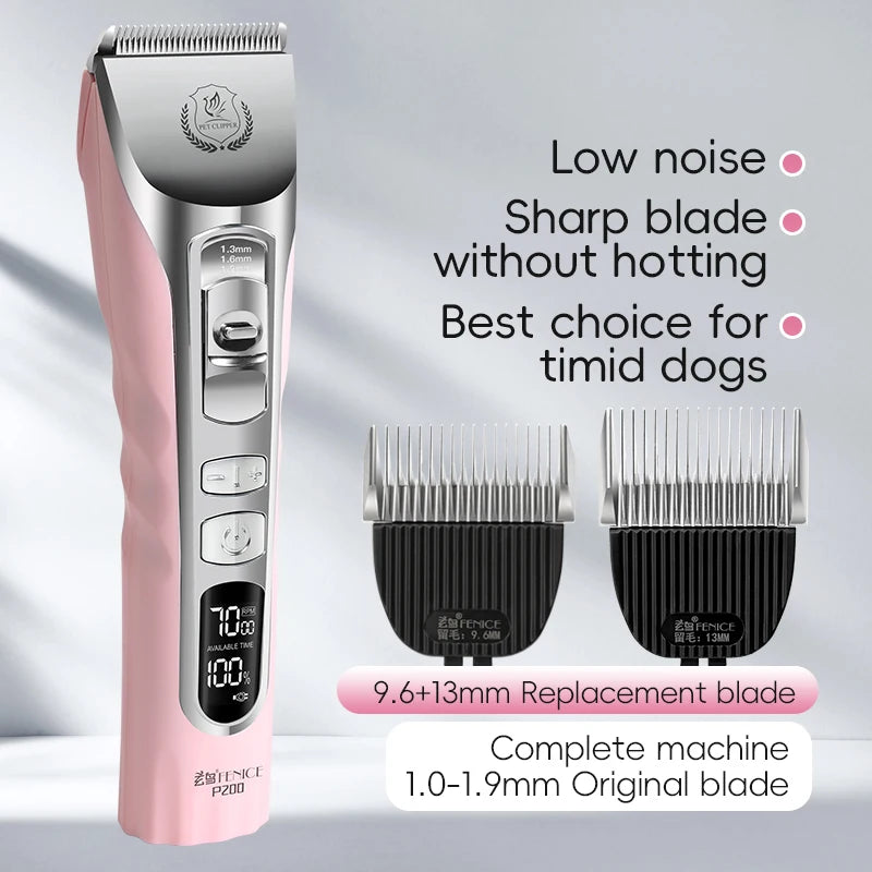 New Upgrade 5000mA Capacity Cordless LCD Screen Pets Dog Grooming Clippers Rechargeable Haircut Shaver for Trimming Salon