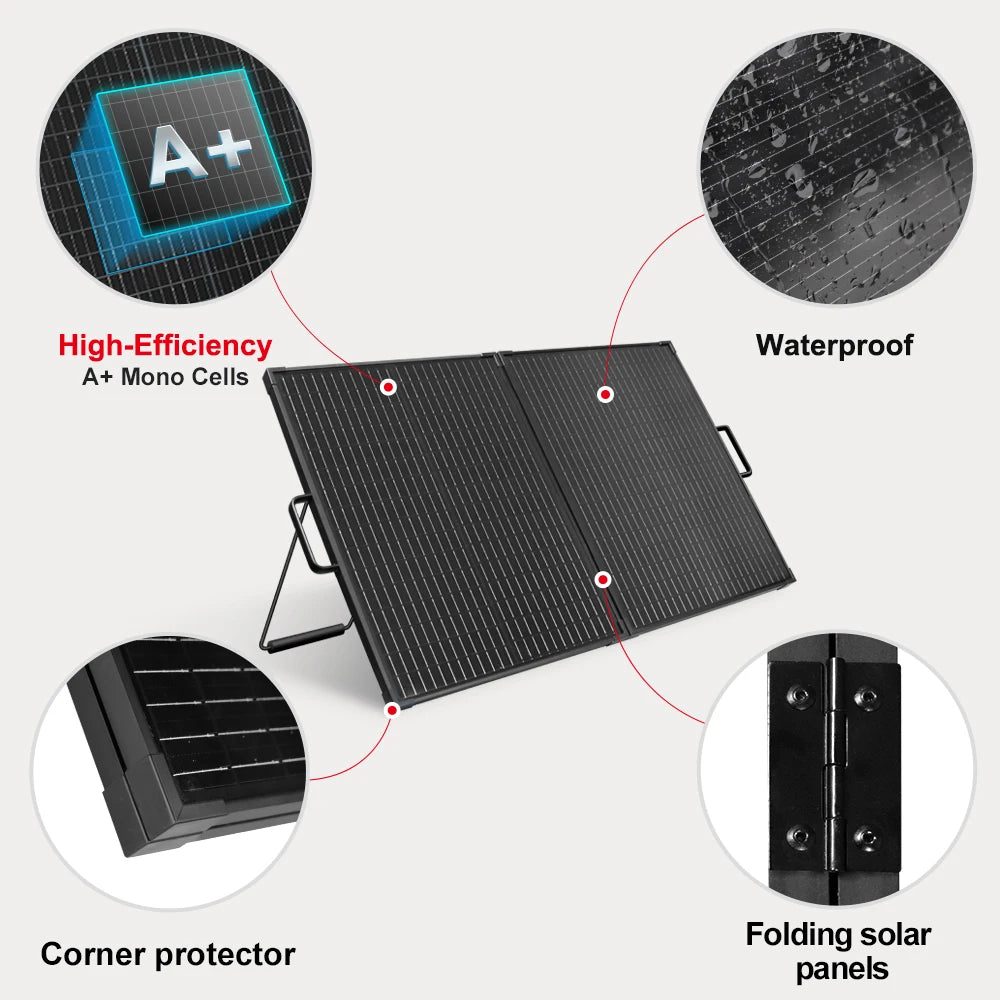 100W Portable Foldable Solar Panel Kit | For Camping/RV/Emergency | Includes 12V Controller