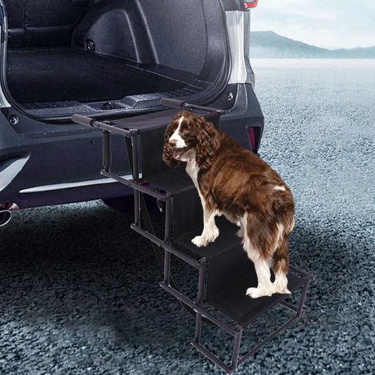 4 Steps Pet Ramp Lightweight Portable Dog Cat Ladder With Nonslip Surface Pet Ladder Dog Car Steps Folding Pet Stairs Ramp