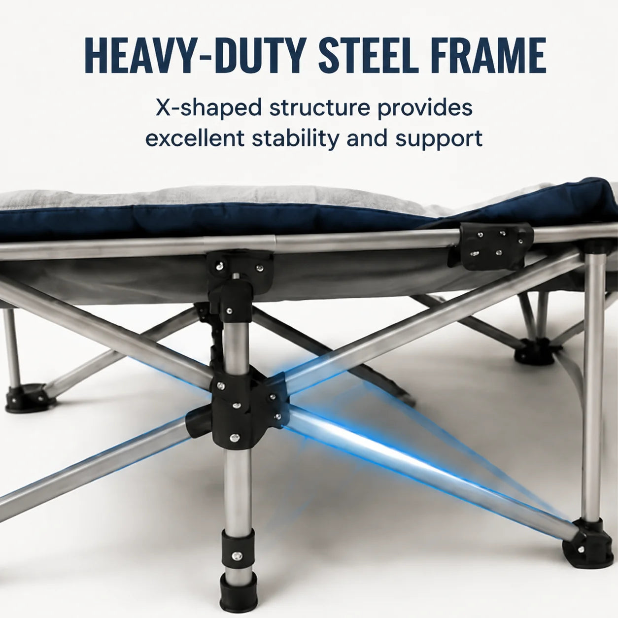 Portable Foldable Camping Cot with Thick Padded Mattress Comfortable Sleeping Bed with Sturdy Frame Compact Folding Guest Bed for Adults Easy Storage and Carrying for Outdoor Camping Travel Office Nap Patio Bedroom and Home U
