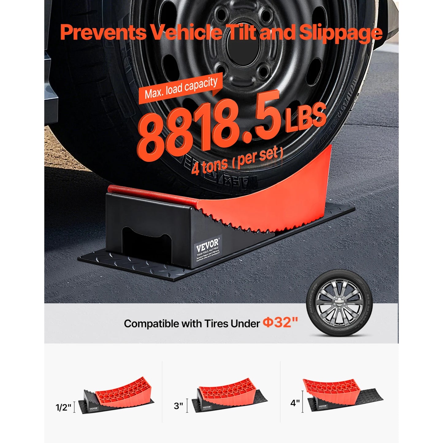 Camper Levelers 2 Pcs RV Leveling Blocks Camper Wheel Chock RV Camper Leveler Kit with Anti-Slip Mat Carrying Bag Level