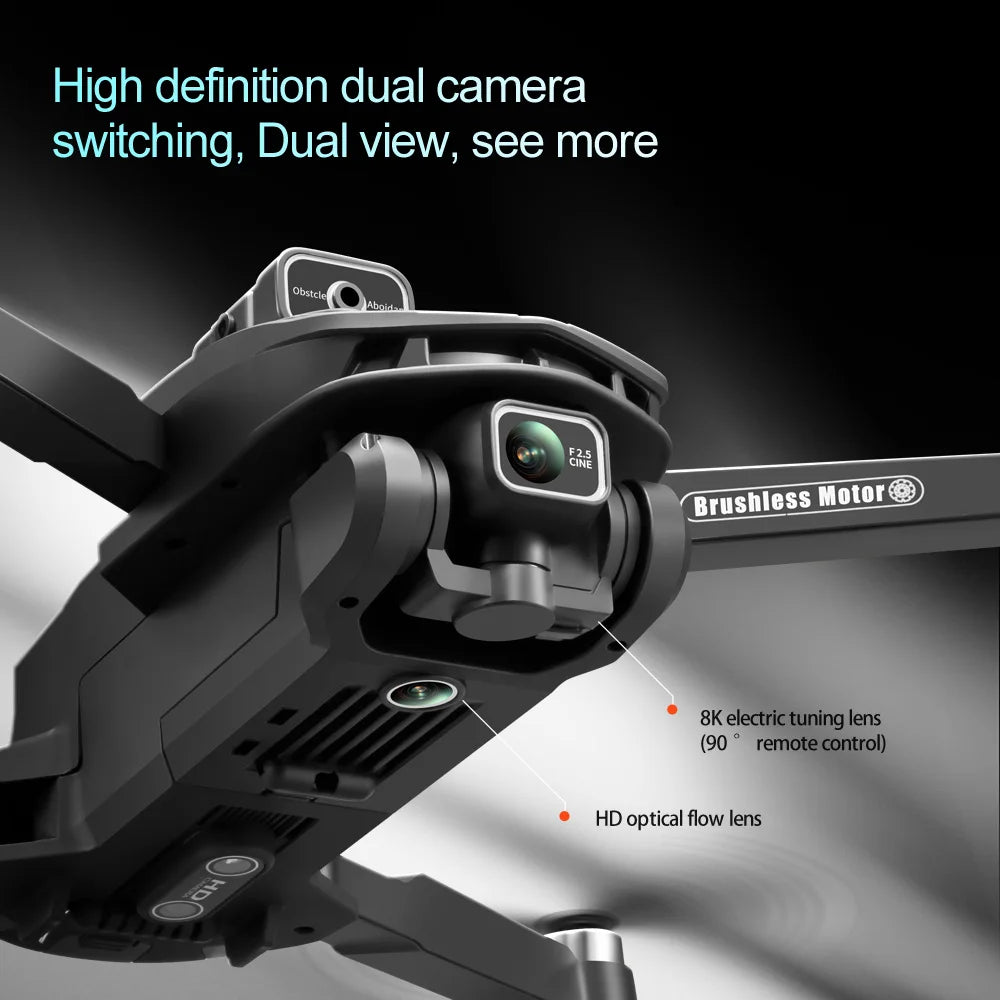 V168 Max Mini Drone Screen Ccontrol 8K HD Dual Cameras Remote 5G WIFI FPV Remote Control Portable Obstacle Avoidance Drone