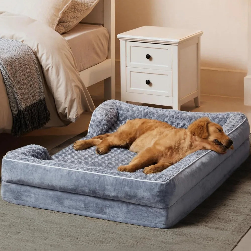 Large Orthopedic Dog Bed, Washable Sofa Design with Waterproof Lining & Non-Skid Bottom for Comfortable Pet Sleep