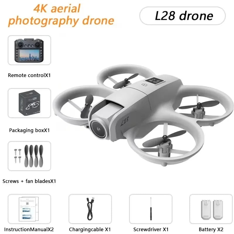 L28 Drone with HD Camera, 2 Batteries & Remote Control, Long Flight Time, Wide Control Range, Optical Flow Hover