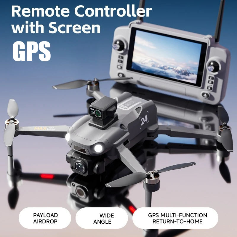 M24 GPS Drone with Gift Delivery 8K Camera 5G FPV Smart Obstacle Avoidance Large Touch Screen Return Home RC Quadcopter Gift Box
