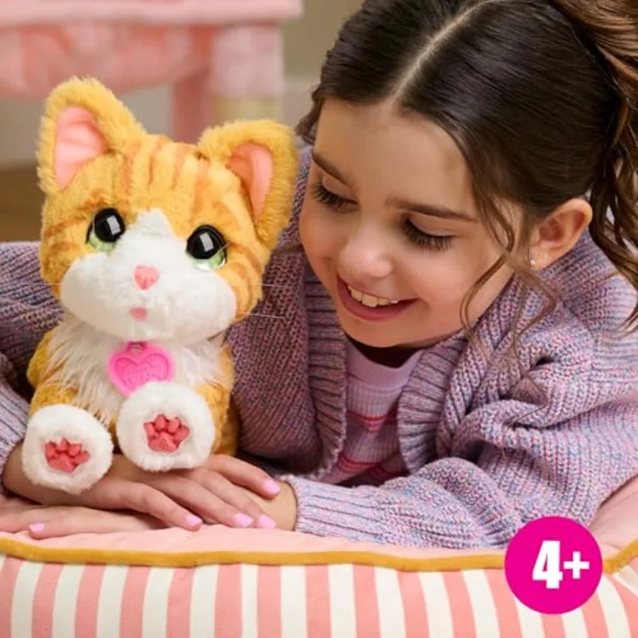 10 Inch Interactive Cat Toy for Ages 4 Up FurReal Bella Biscuit-Making Kitty Soft Fur Material Pink Color Interactive Play Feat