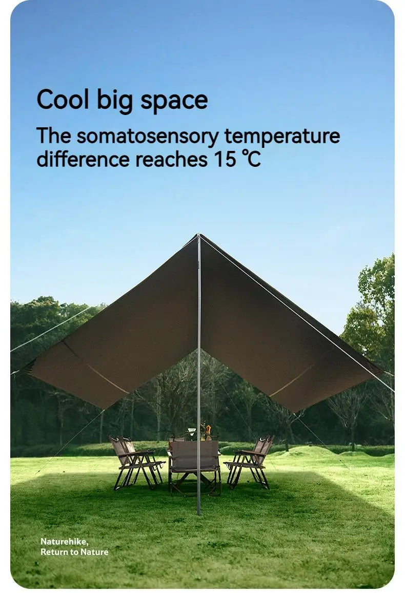 Camping Sun Shelter Vinyl UPF 2000+ UV Waterproof Tarp Outdoor Picnic 17㎡ Large Space Sunshade Canopy Awning Velarium