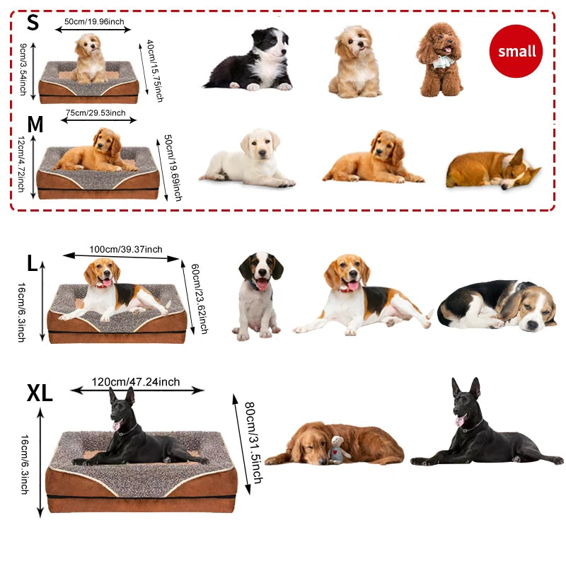 An Oversized Dog Bed Removable Washable for All Seasons, Pet Bed Sofa, Comfortable and Soft Cat Sofa Bed With Raised Edges