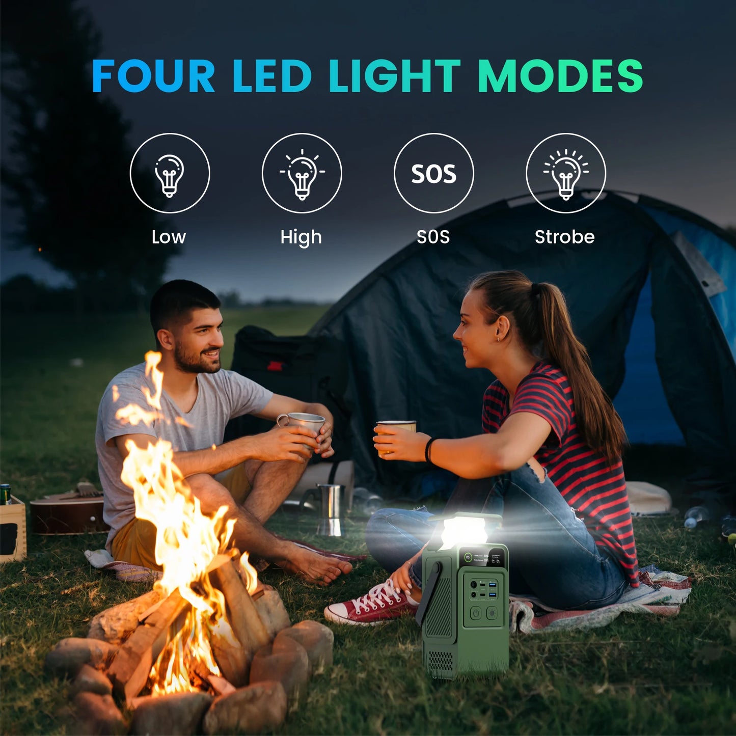 200W Power Station Camping 192Wh Lifepo4 Power Bank 60000mAh Portable Charger Battery Emergency Power USB TYPE-C Port