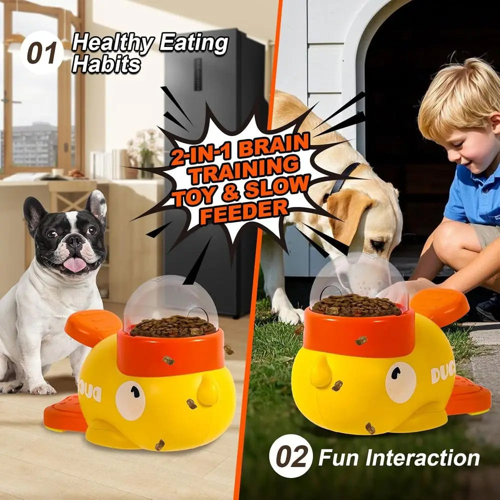 Interactive Dog Toys Puzzle Slow Feeder, Cat Treat Dispenser Toy Duck-Shaped Enrichment Toy for Small Medium Dogs and Cats, IQ Test