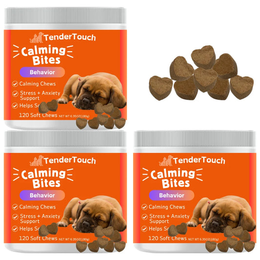 360 Chews - 3 Pack(3 x 180g/6.35oz) 540g/19.1oz - TenderTouch Calming for Dogs - Help Natural Dog Anxiety for Everyday Stress