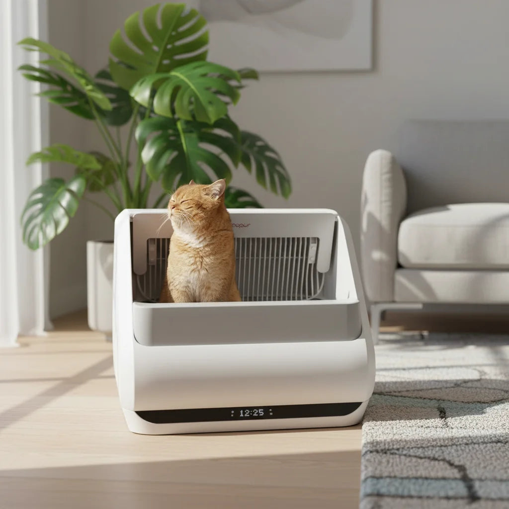 Upgraded X5 Self-Cleaning Cat Litter Box Automatic Litter Scooping Robot with Unique Open-Top Split System for Cats, Customized