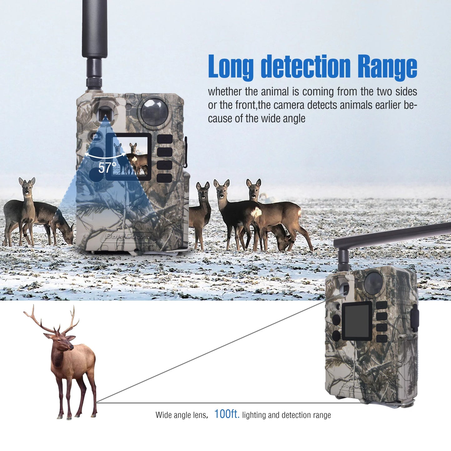 BG310-M Cellular Trail Hunting Camera 4G Wireless 18MP/720P Black IR 940nm Invisible Outdoor Wildlife Security Camera