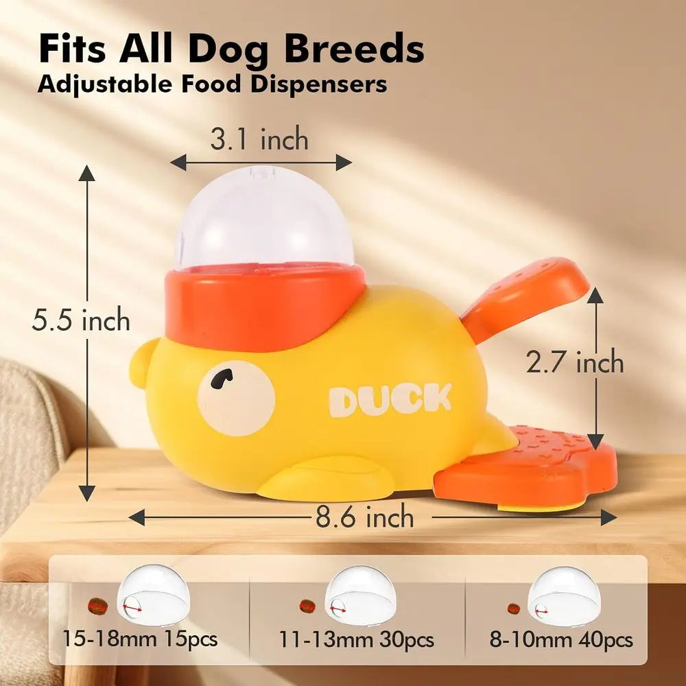 Interactive Dog Toys Puzzle Slow Feeder, Cat Treat Dispenser Toy Duck-Shaped Enrichment Toy for Small Medium Dogs and Cats, IQ Test