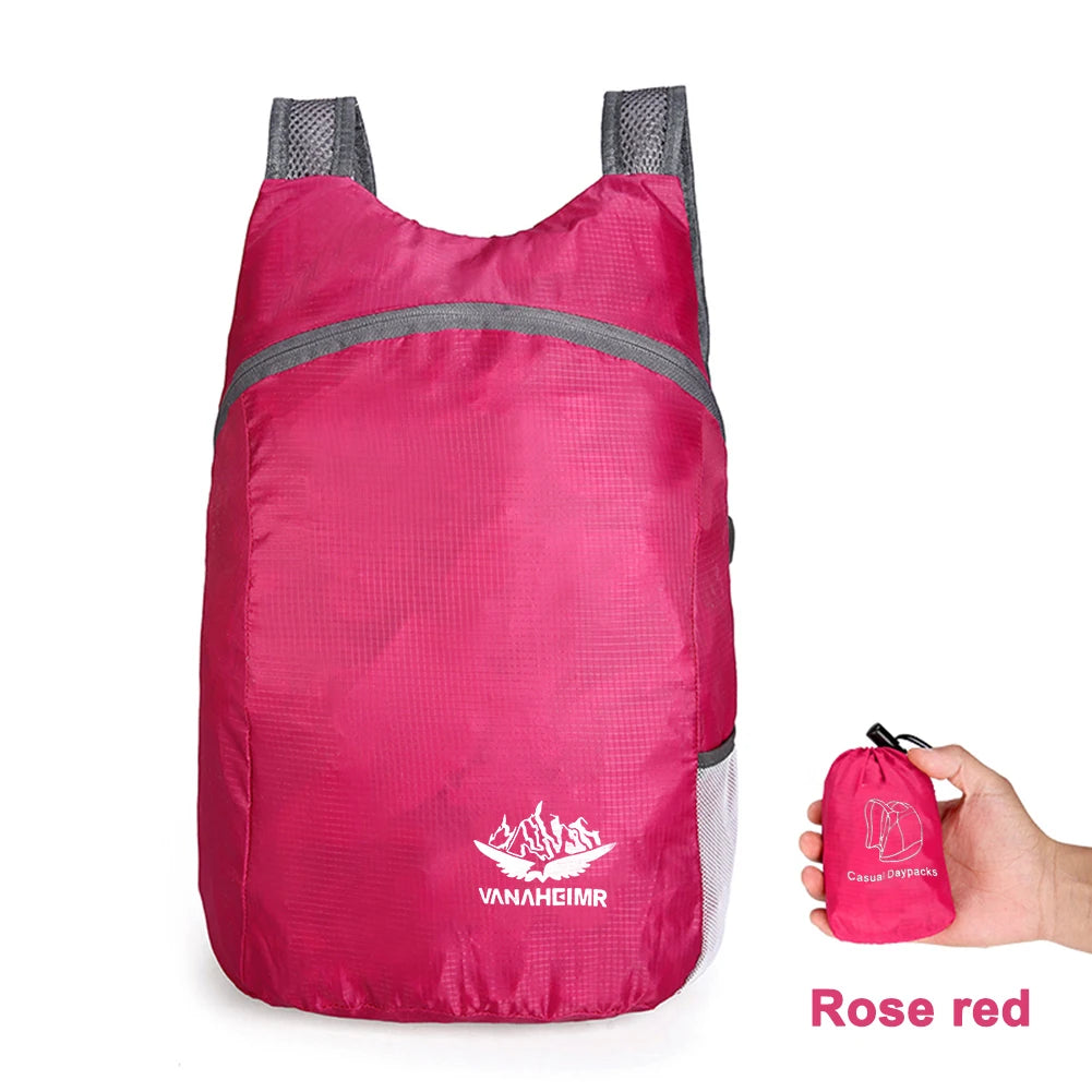 Nylon Travel Knapsack Breathable Foldable Mountaineering Rucksacks Waterproof Lightweight for Men Women for Hiking Fishing