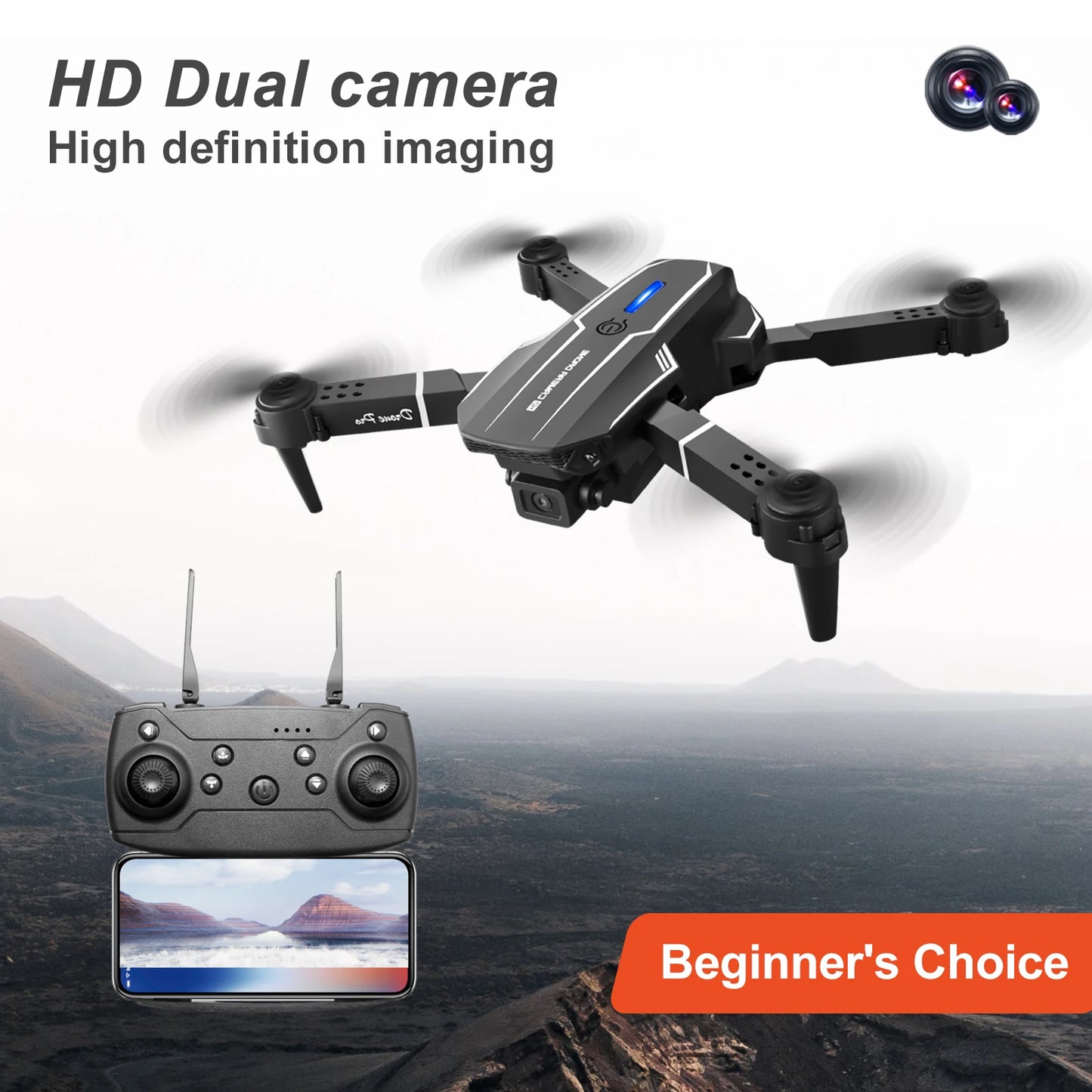 S101 Foldable RC Drone 4K HD Dual Camera WIFI FPV APP Waypoint Flight Altitude Hold 6-Axis Gyro Quadcopter for Beginners