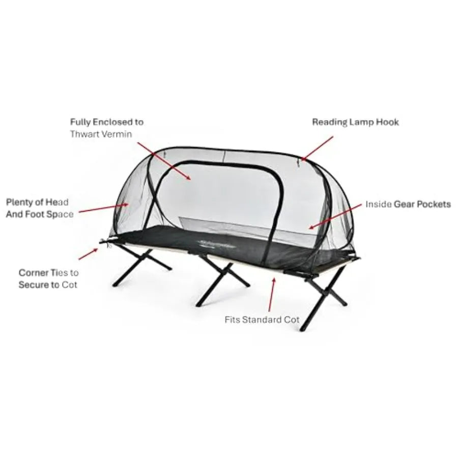 Wicked Cool Pop-Up Mosquito Net Tent for Summer Camps and Camping