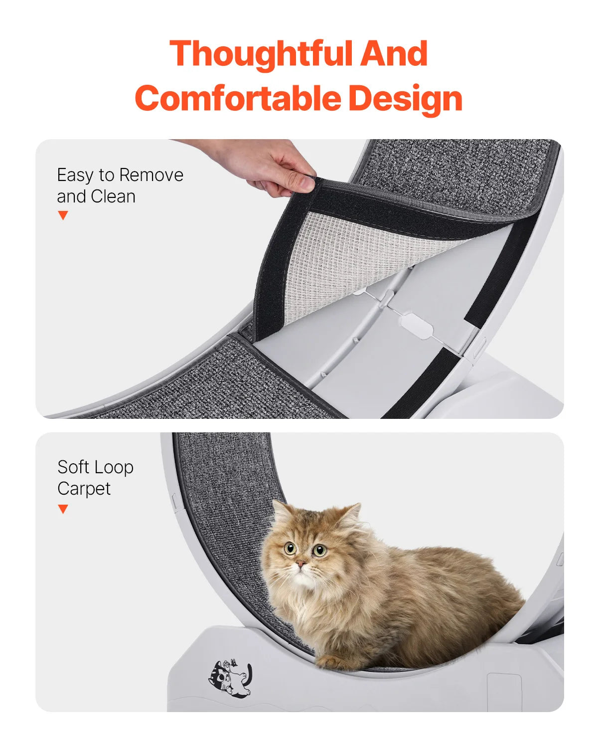 Cat Exercise Wheel 31.5in Large Wheel with Secure Brake & Carpeted Runway Quiet Operation Treadmill for Pets Weight Loss