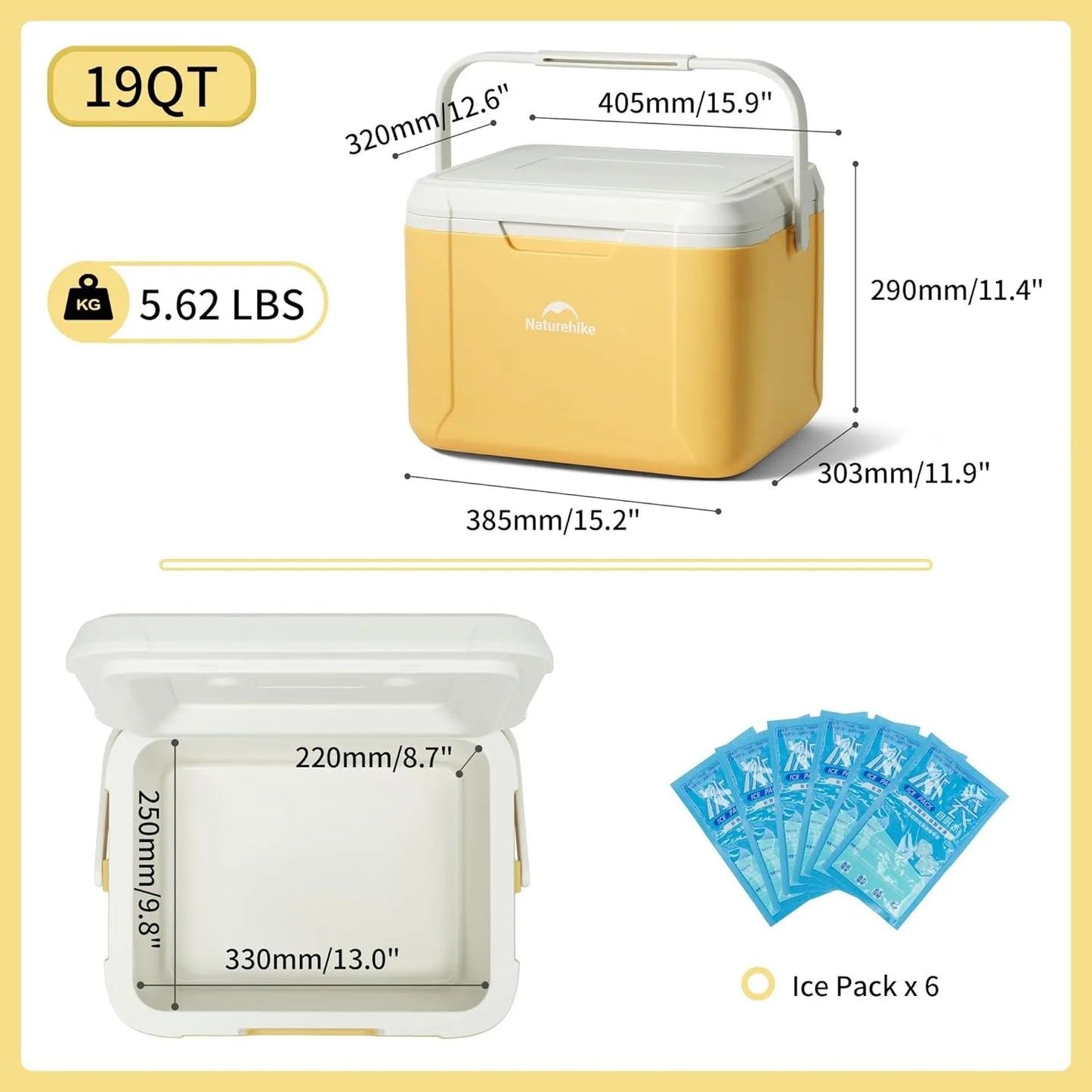 18L Cooler Box Portable Insulated Ice Chest Box Outdoor Picnic Food Cold Preservation Box Fishing Barbecue