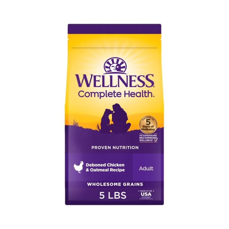 Complete Health Dry Dog Food, Wholesome Grains, Natural, Chicken and Oatmeal, 5-Pound Bag