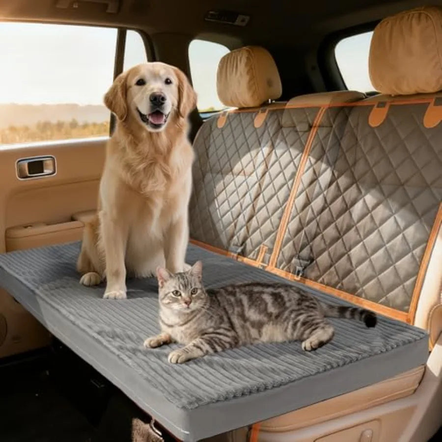 Dog Bed Mat for Car Backseat Non-Slip Waterproof Car Seat Mat for Dogs and Pets with 2-Inch Thick Foam and Easy Clean Dog Pad Cushion
