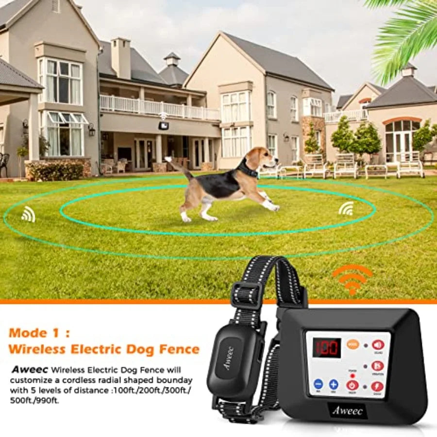 Wireless Dog Fence 2-in-1 Electric Dog Fence Training Collar with Remote 2025 Pet Containment System