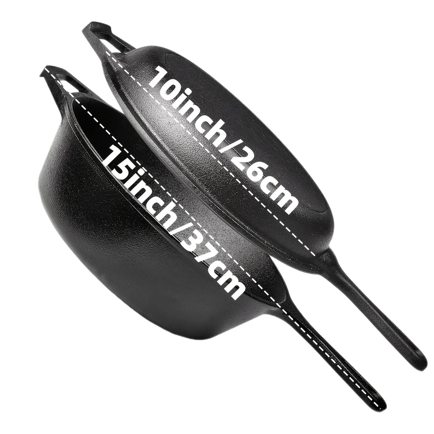 3 PCS Cast Iron Skillet Set (6/8/10 Inch)  Pre-Seasoned, Heavy-Duty Pans for Oven, Grill & Campfire, Even Heat, Non-Stick Surface