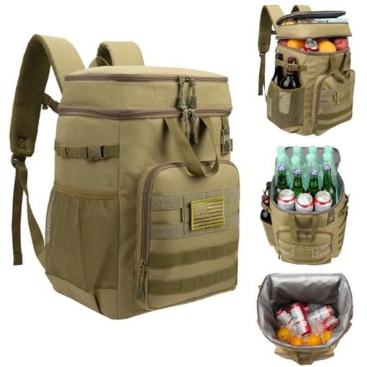 43L Cooler Backpack 45/55 Cans Insulated Leak Proof Tactical Backpack2 Insulated Comaprtments Thermal Bag Large Lunch Outdoor Box