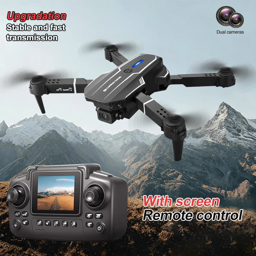 Folding RC Drone HD Dual Camera 120° Wide Angle 50X Digital Zoom HD Image Transmission LED Light Portable Design With Storage Bag Indoor Outdoor Flight Drone