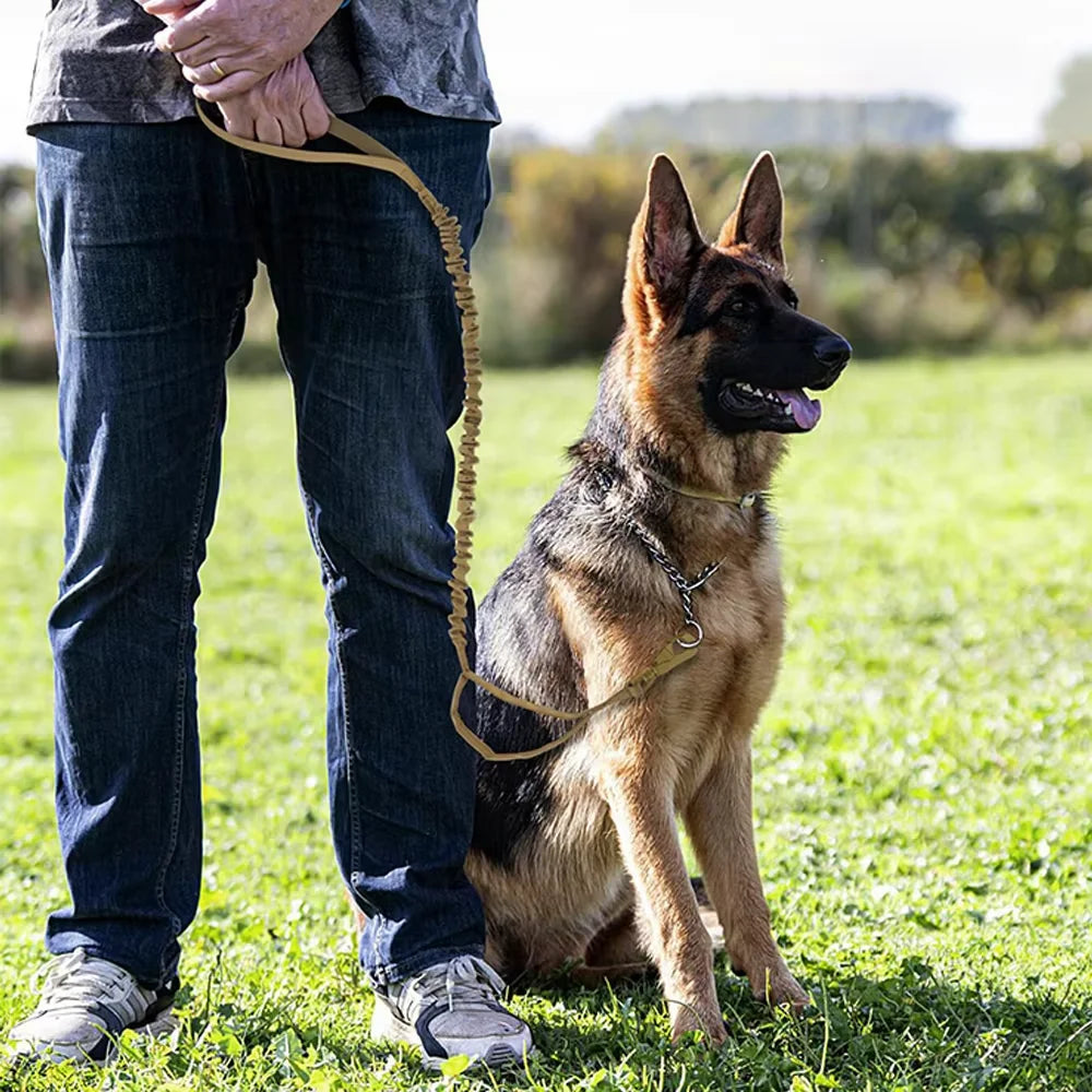 Military Adjustable Dog Leash Quick Release Elastic Rope With 2 Control Handles For Medium and Small Dogs Accessories