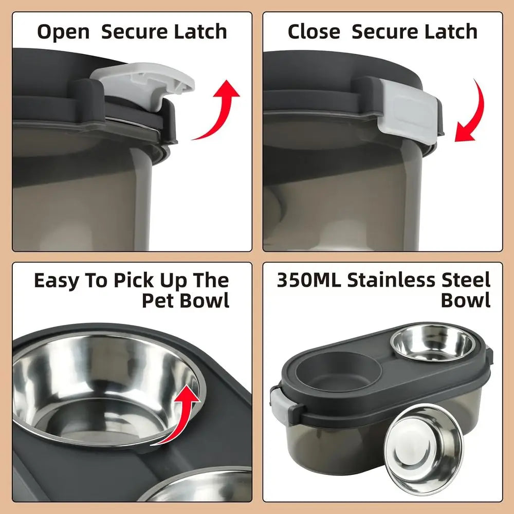 2-in-1 Elevated Dog Feeder with Storage for Toys and Food