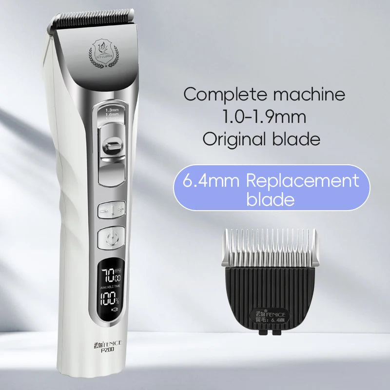 New Upgrade 5000mA Capacity Cordless LCD Screen Pets Dog Grooming Clippers Rechargeable Haircut Shaver for Trimming Salon