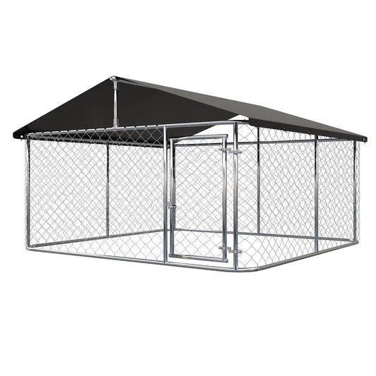 Outdoor Dog Enclosure Heavy Duty Dog Kennel House Mesh Dog Big Cage Pet Kennel Steel Fence with Secure Lock, Customized