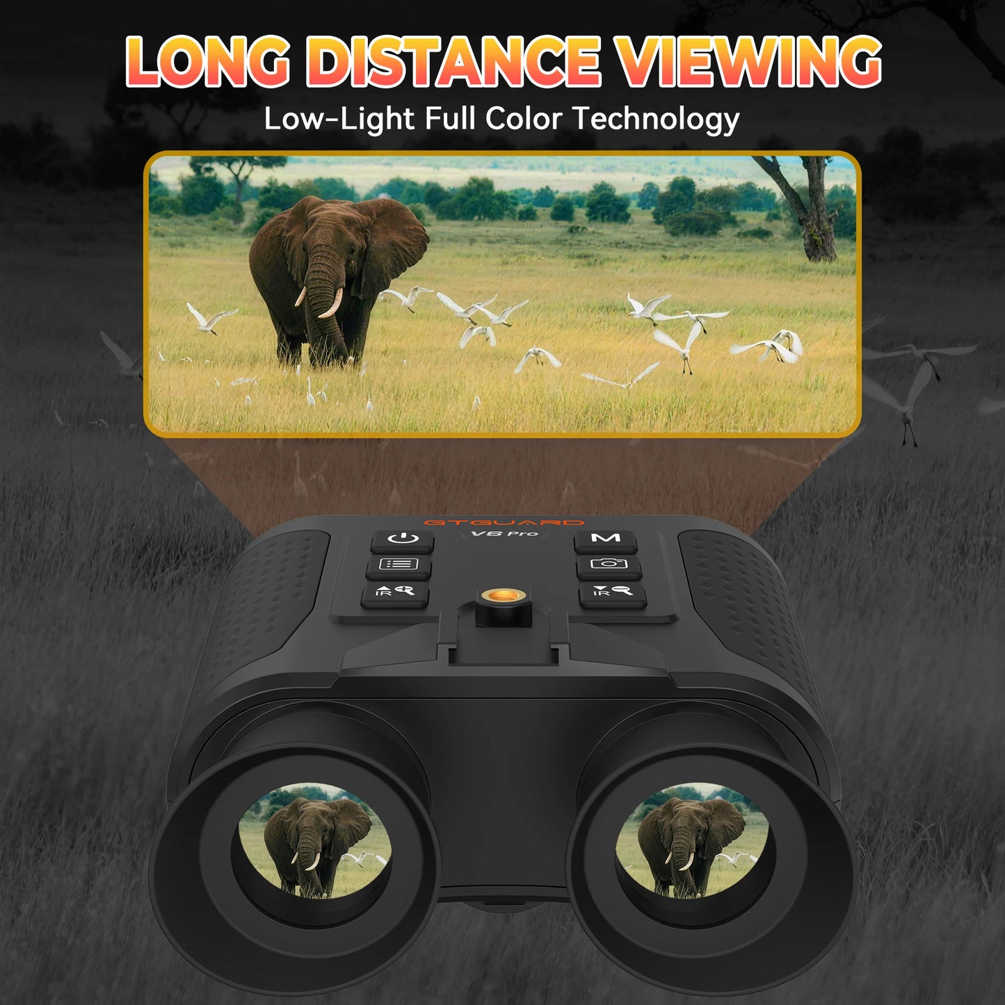 V6 PRO Infrared 4K Night Vision Binoculars Goggles 8X Digital Zoom 300M Full Darkness Photo & Video Telescope for Hunting