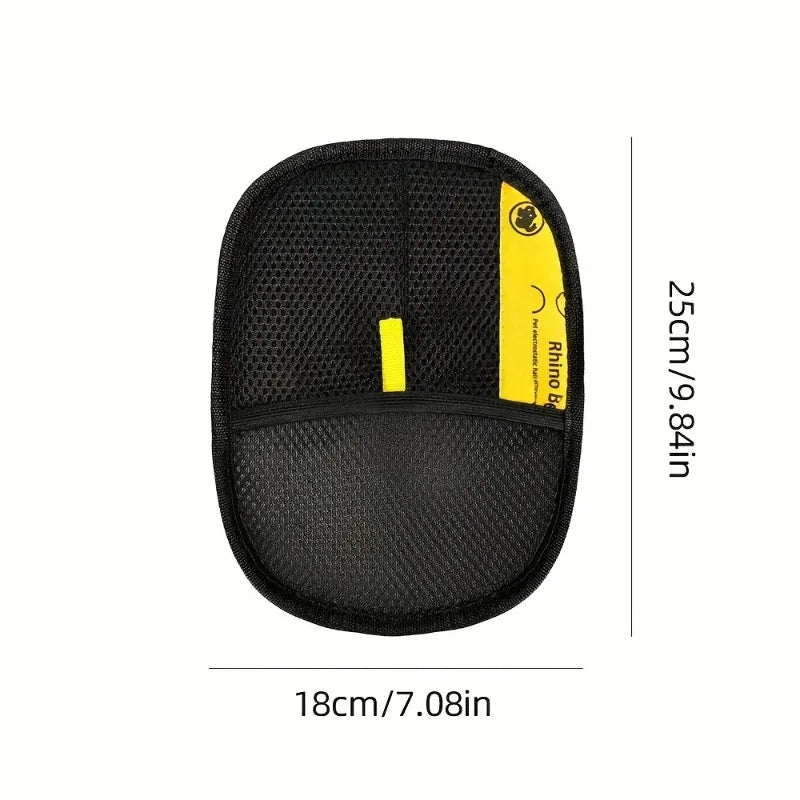 Large Polypropylene Pet Grooming Gloves Black With Yellow Accents Static Adsorb Hair Cleaning Mitt For Cat Daily Grooming Care