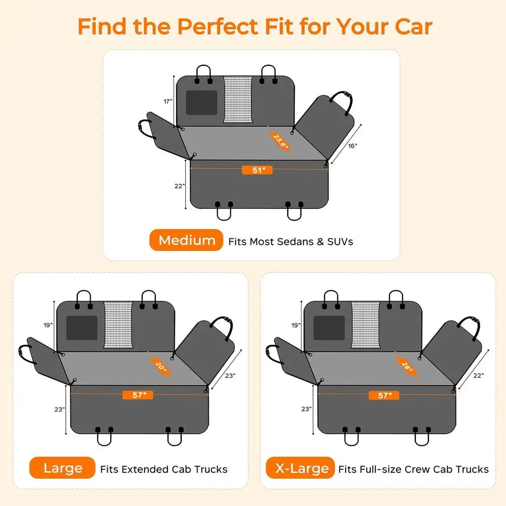 Backseat Extender or Dogs - Hard Bottom Dog Car Seat Cover or Back Seat, Dog Hammock or Car and SUV, Pet Rear Seat Protector for Dog