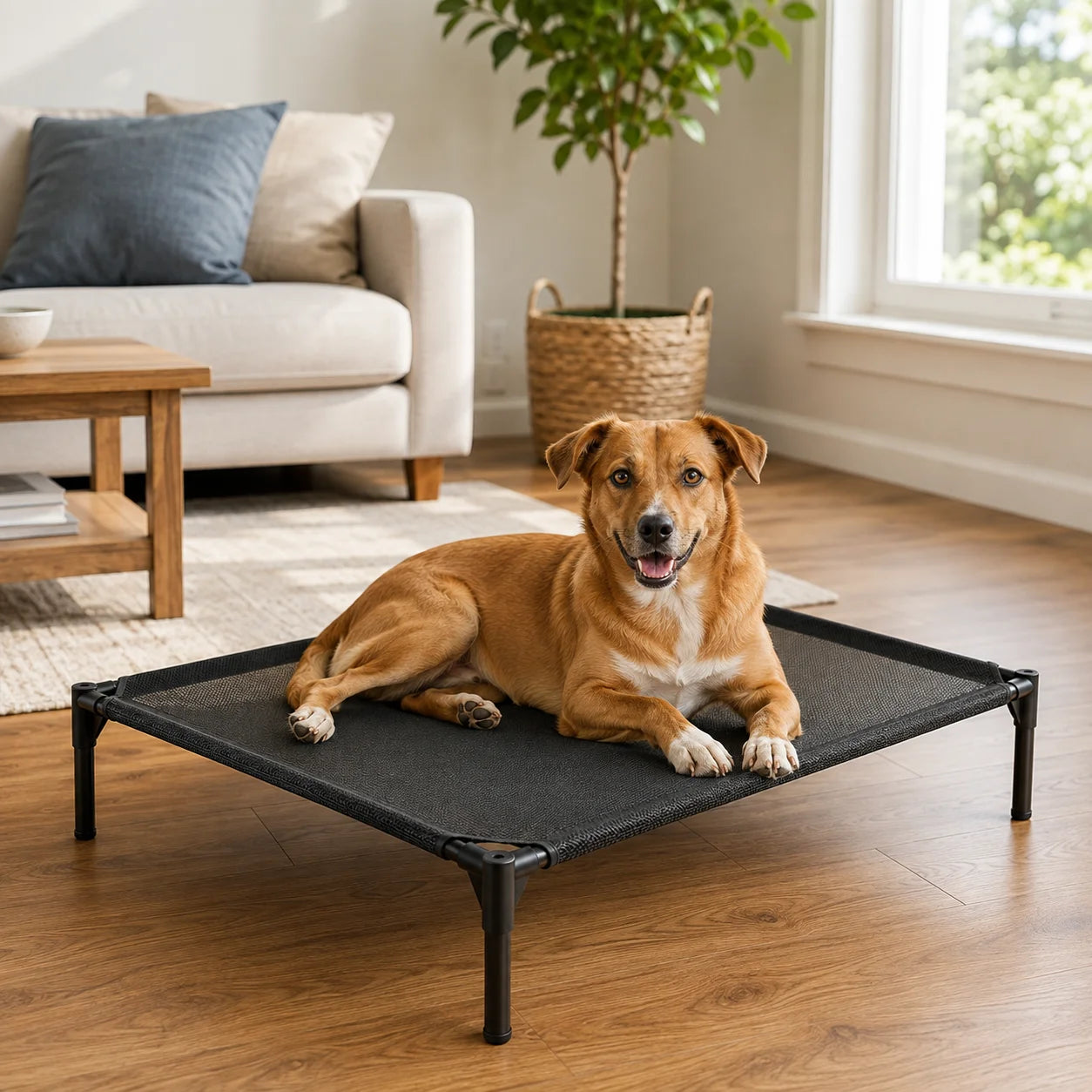 Elevated Pet Bed Raised Dog Cot Breathable Mesh Oxford Fabric Easy Clean Stable Frame Indoor Use for Large Medium Small Dogs