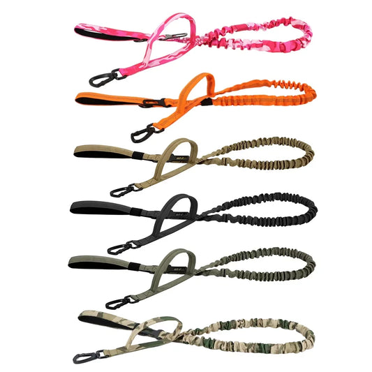 Military Adjustable Dog Leash Quick Release Elastic Rope With 2 Control Handles For Medium and Small Dogs Accessories