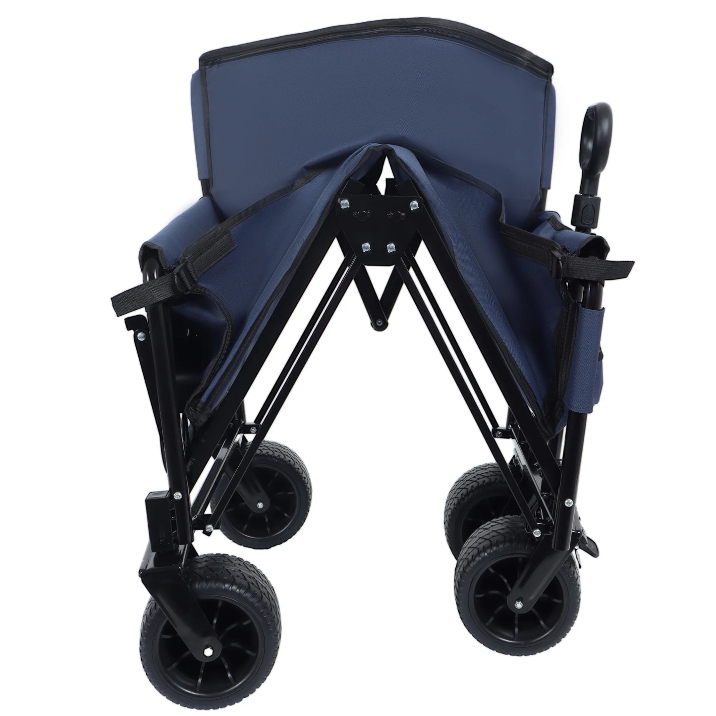 3-in-1 Convertible Folding Wagon Cart with Bench Seat & Rear-Mounted Folding Tabletop, 500 lb Capacity for Camping, Beach