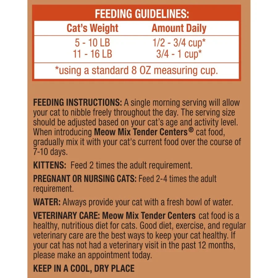 Tender Centers Vitality Bursts, Salmon and Turkey Flavor, Dry Cat Food, 14.2 lb. Bag