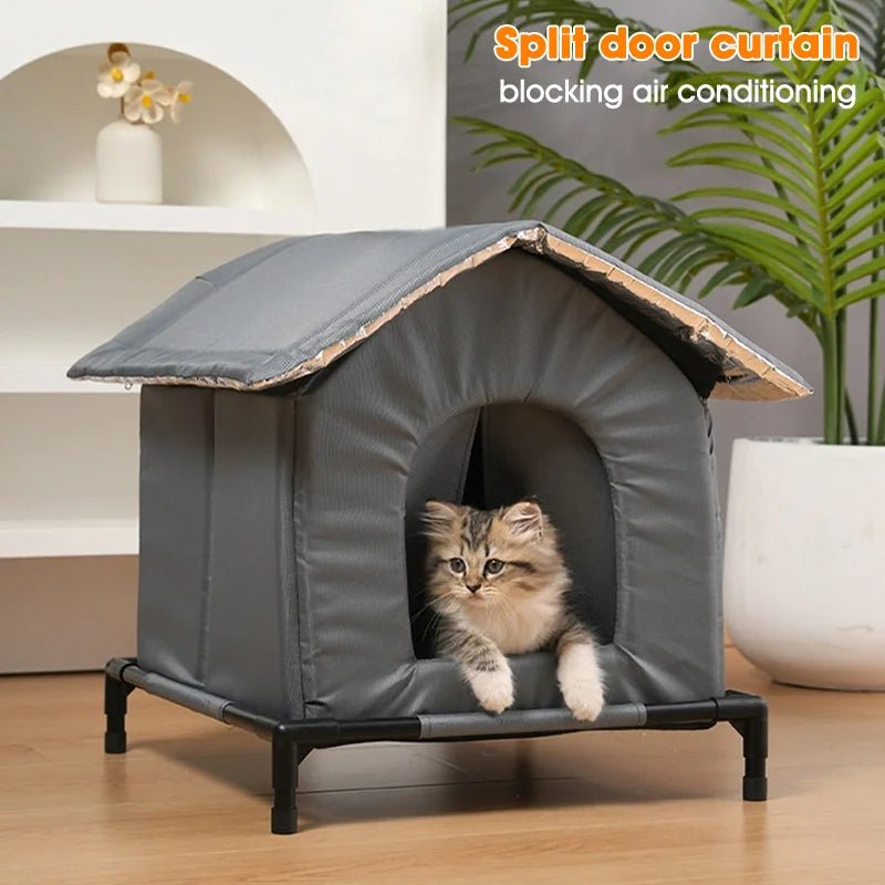 Waterproof Outdoor Cat Shelter Stray Cat Dog House Insulated Animals Cave Cold Weather Nest Foldable Small Dog Puppy Supplies