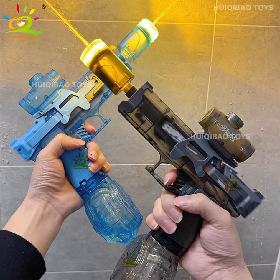 Electric Pulse Water Gun Simulated Flame Sensor Light Fully Automatic Fights Toy Water Pistol Outdoor Beach Toys Adult
