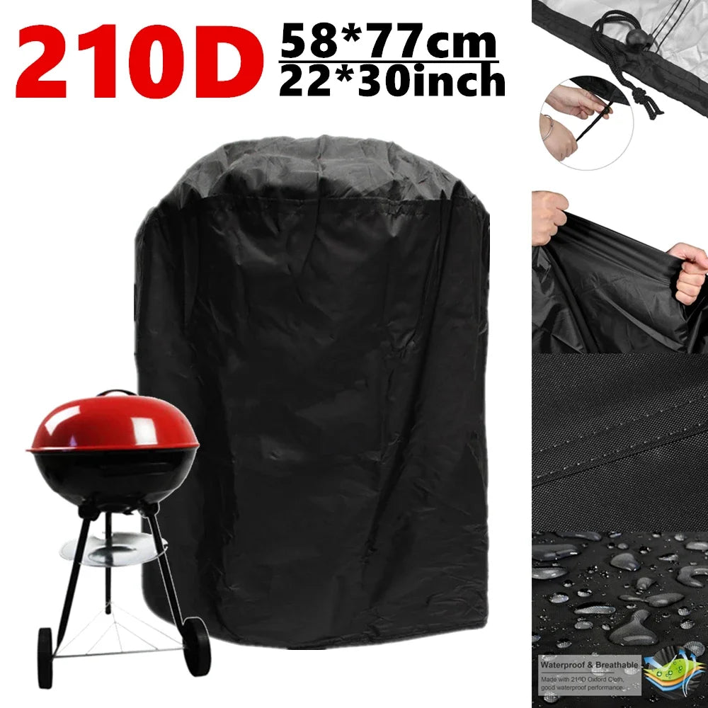 Rain Water Proof Dust Protective Anti Outdoor Garden Barbecus BBQ Round Grill Grills Cover For Gas Charcoal Electric D40