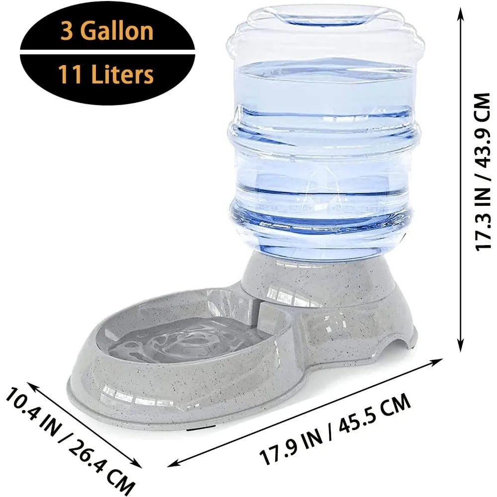 3 Gallon Gravity Dog Water Dispenser, 11L Automatic Pet Waterer for Dogs & Cats, Large Capacity Water Feeder